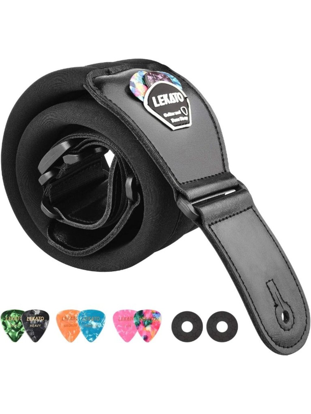 LEKATO Bass Guitar Strap for Electric Guitar & Bass 3" Wide Guitar Straps Padded
